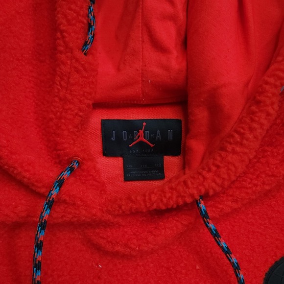 Nike Air Jordan Red Fleece Hoodie Mens XXL Essential Mountainside DH1110-673 - Picture 4 of 9